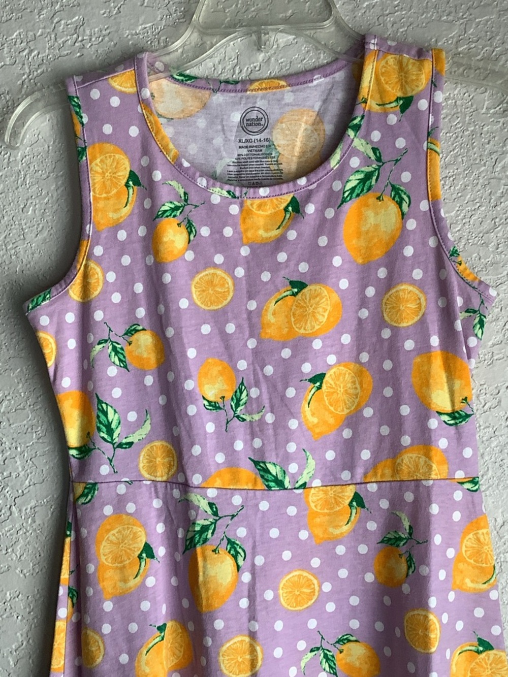 wonder nation Purple Sleeveless Dress with Yellow Orange Fruit Print - Picture 2 of 4